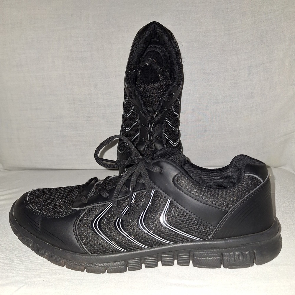 Almusn Women's Sneakers Breathable Mesh‎ Lightweight Lace-up Size 8 Black  Shoes